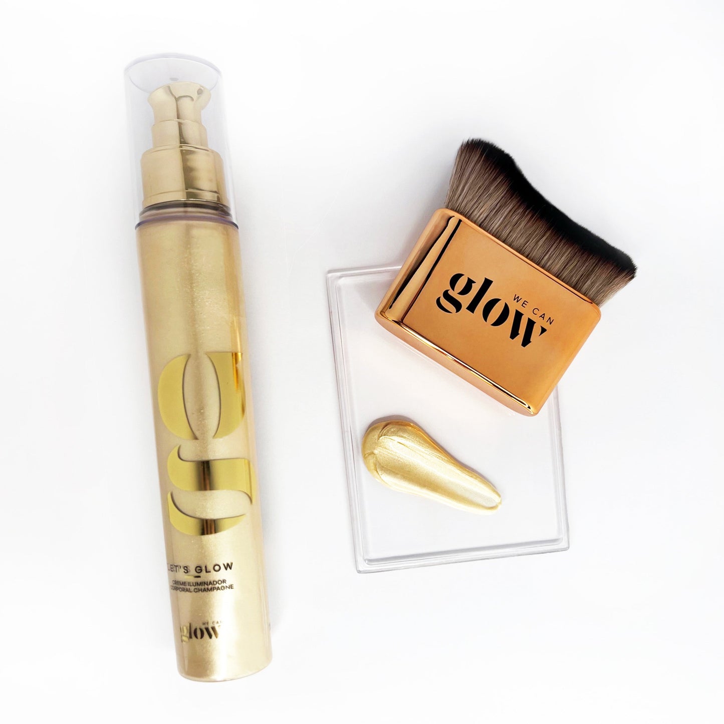 Kit Iluminador Champagne + Pincel Multifuncional